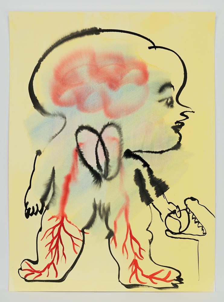 Dessin de Camille Henrot, Le Souffle au cœur 3 (2020).