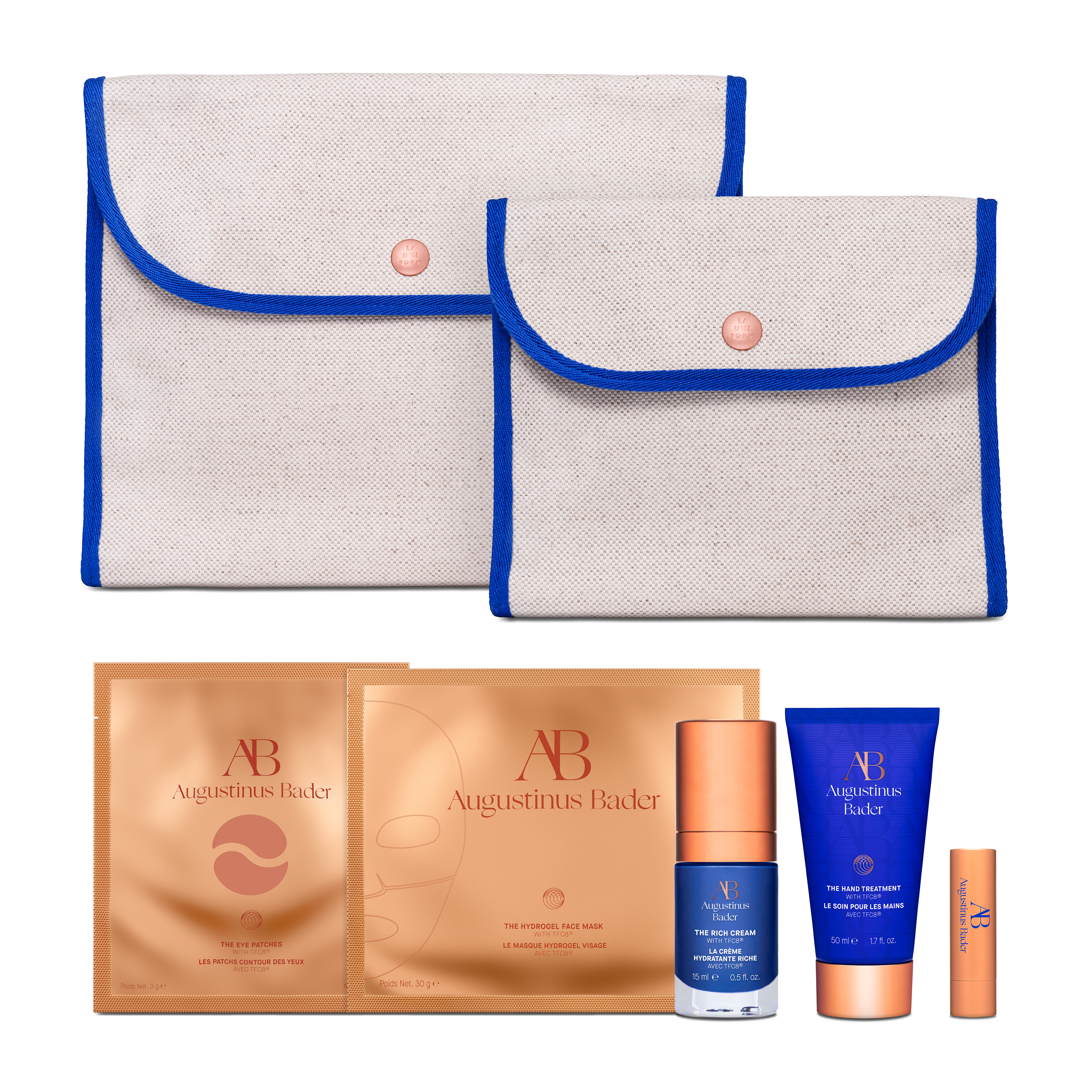 Trousses beauté, Pouch Duo Travel Kit, AUGUSTINUS BADER X L/UNIFORM
