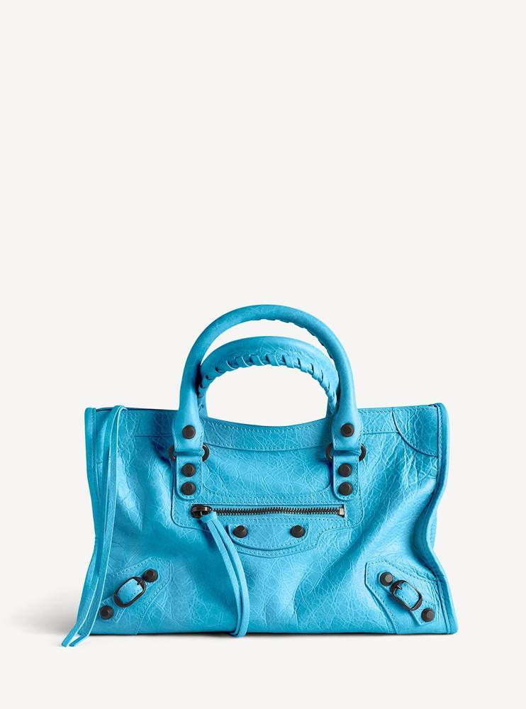 Le sac Petit City Balenciaga bleu Tiffany.