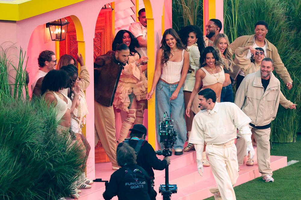 Pedro Pascal, Cardi B, Jessica Alba, Stephani Sosa, Bad Bunny, Alix Earle and David Grutman perform at Super Bowl LX held at Levi's Stadium on February 08, 2026 in Santa Clara, California.