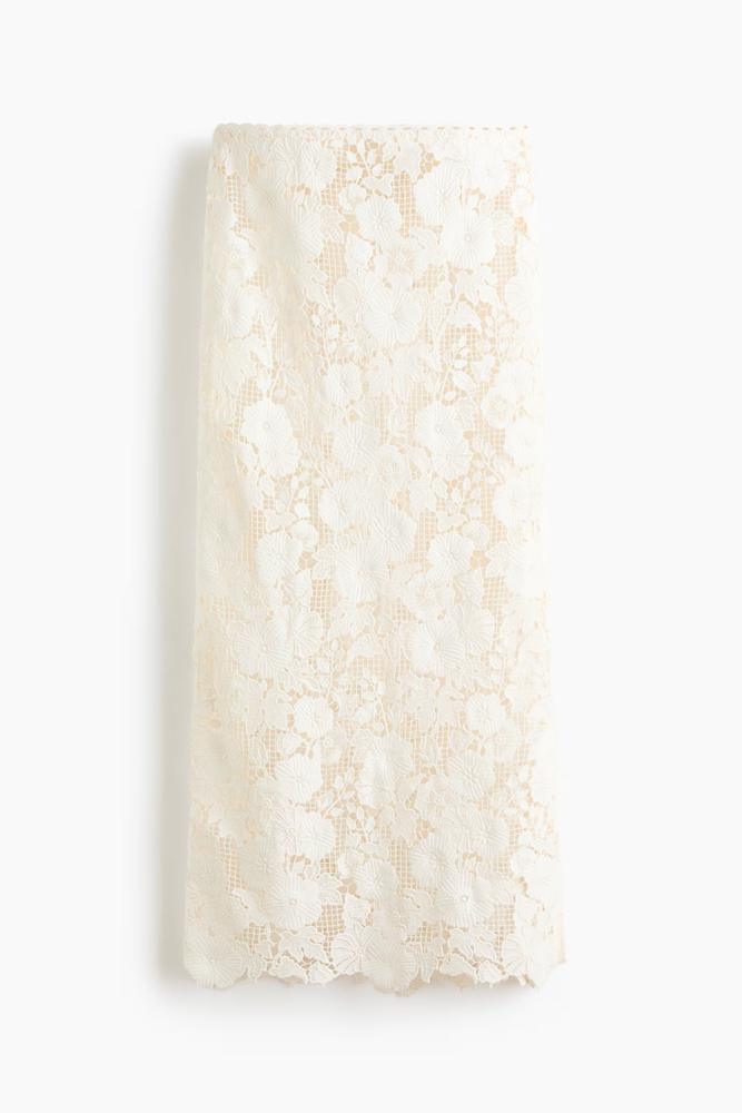 jupe longue en dentelle h&m