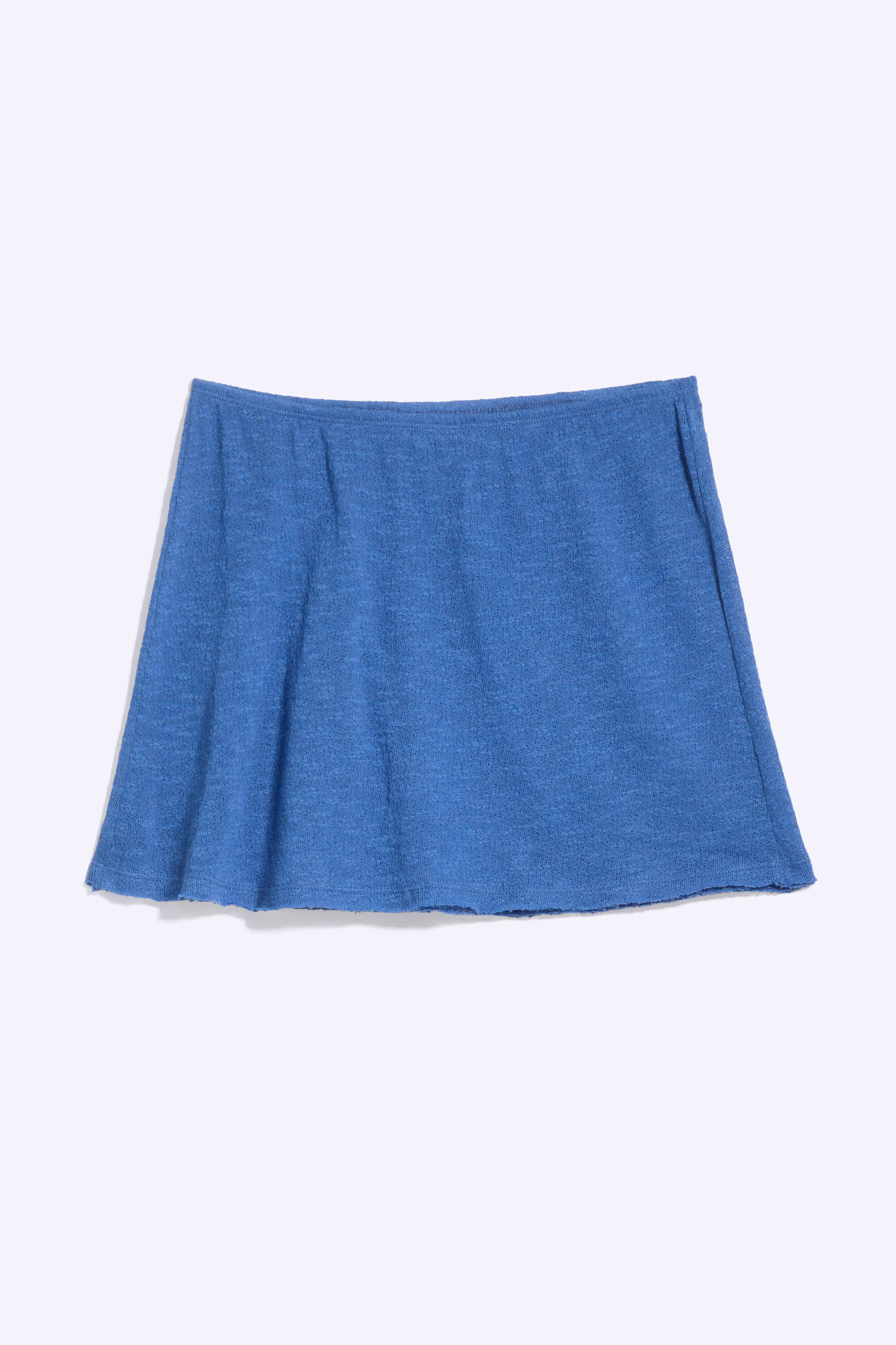 Mini jupe en coton bleu, Weekday.