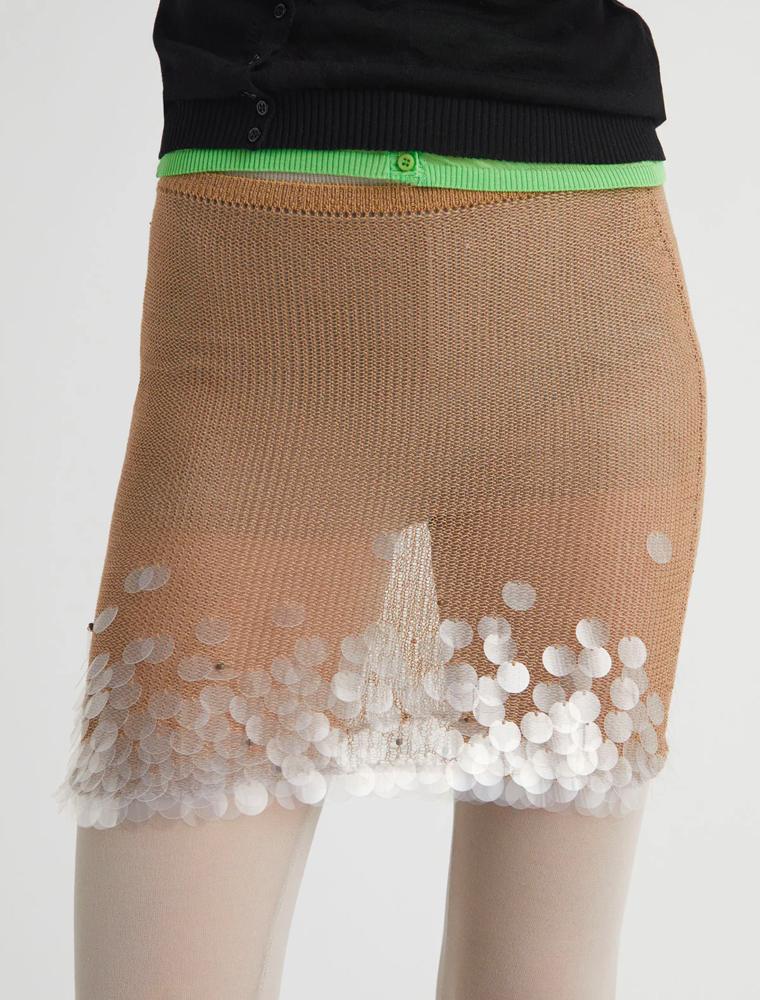 mini jupe beige sequins paloma wool