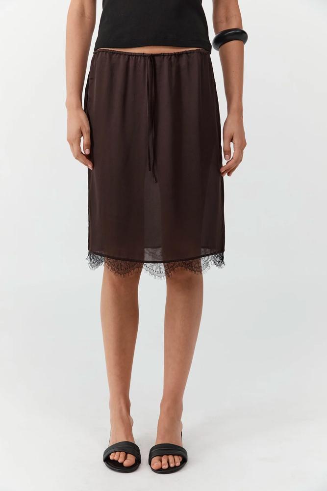 jupe midi marron transparente st. agni